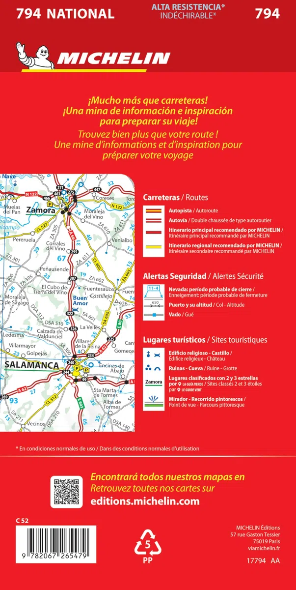 MAPA NATIONAL ESPA?A & PORTUGAL ALTA RESISTENCIA 2025 17794: wegenkaart Schaal 1 : 1.000.000