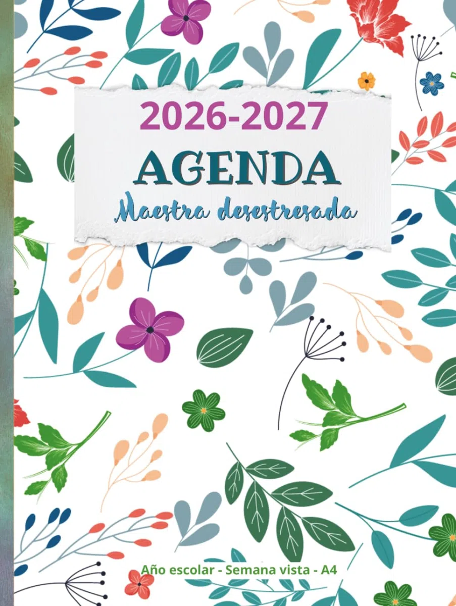 Agenda maestra "desestresada": Año escolar - Semana Vista - Premium tapa dura- Cuaderno para profesora de infantil, primaria o secundaria. Regalo para maestras