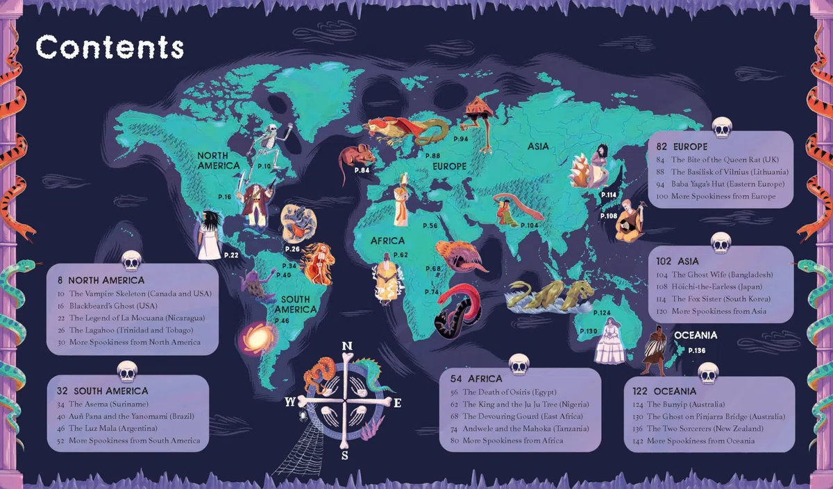 Lonely Planet Kids Spooky Stories of the World: 20 Eerie Tales from Across the Globe | Epic Retellings of Ghost & Monster Myths | Arranged by Continent with Spooky Illustrations