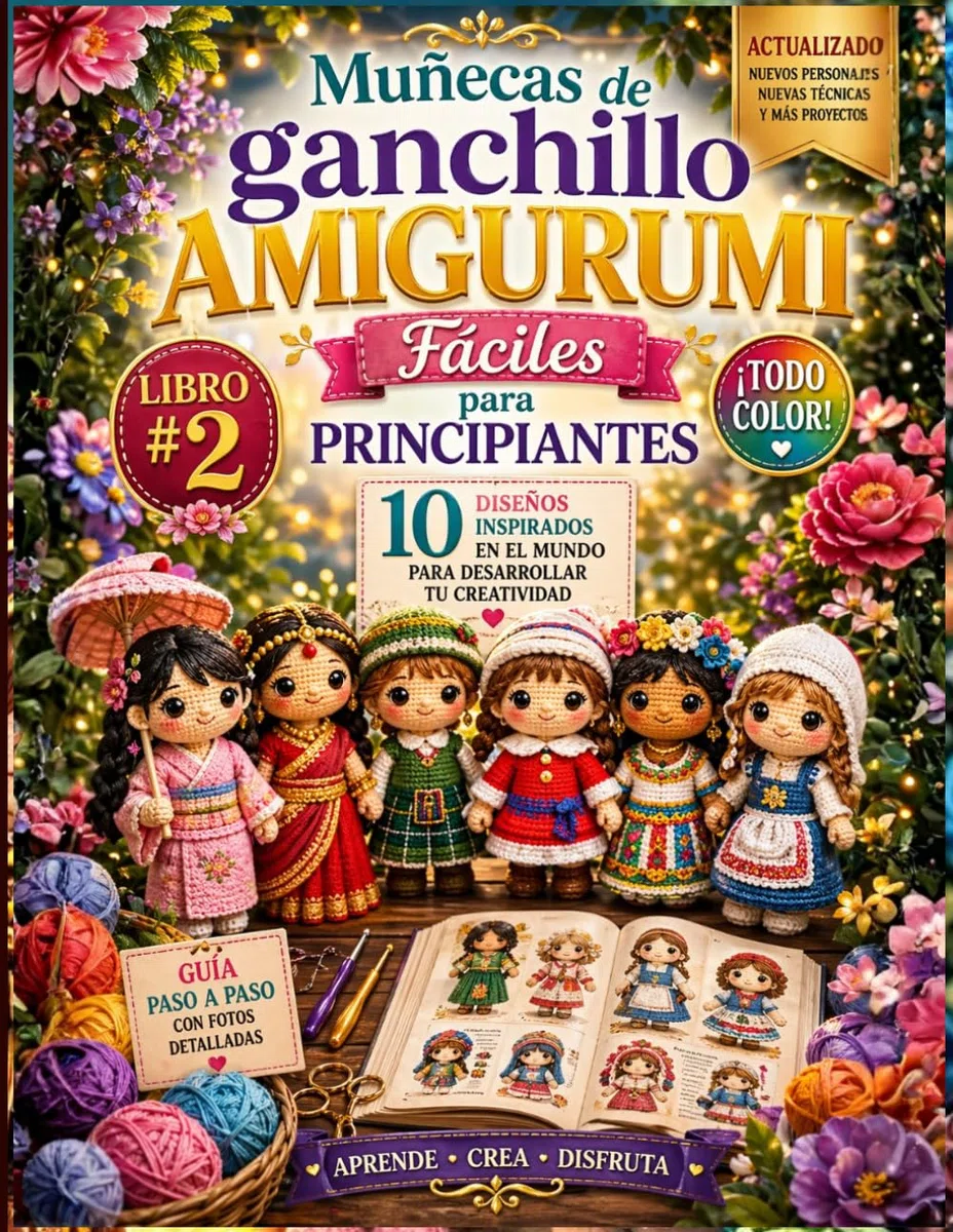 Muñecas de ganchillo amigurumi fáciles para principiantes: 10 diseños inspirados en el mundo para elevar el estilo, la textura y el detalle cultural (La colección de amigurumis fáciles de crochet)
