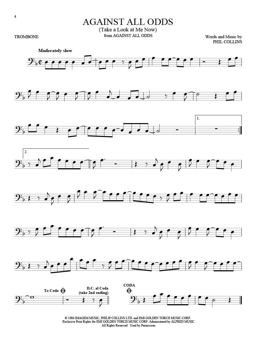 101 movie hits for trombone trombone