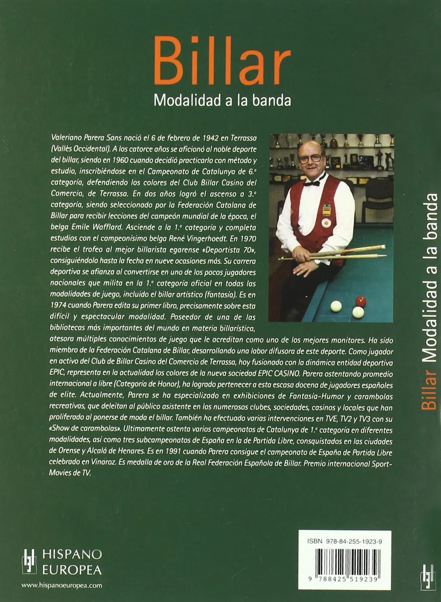 Billar. Modalidad a la banda (SIN COLECCION)