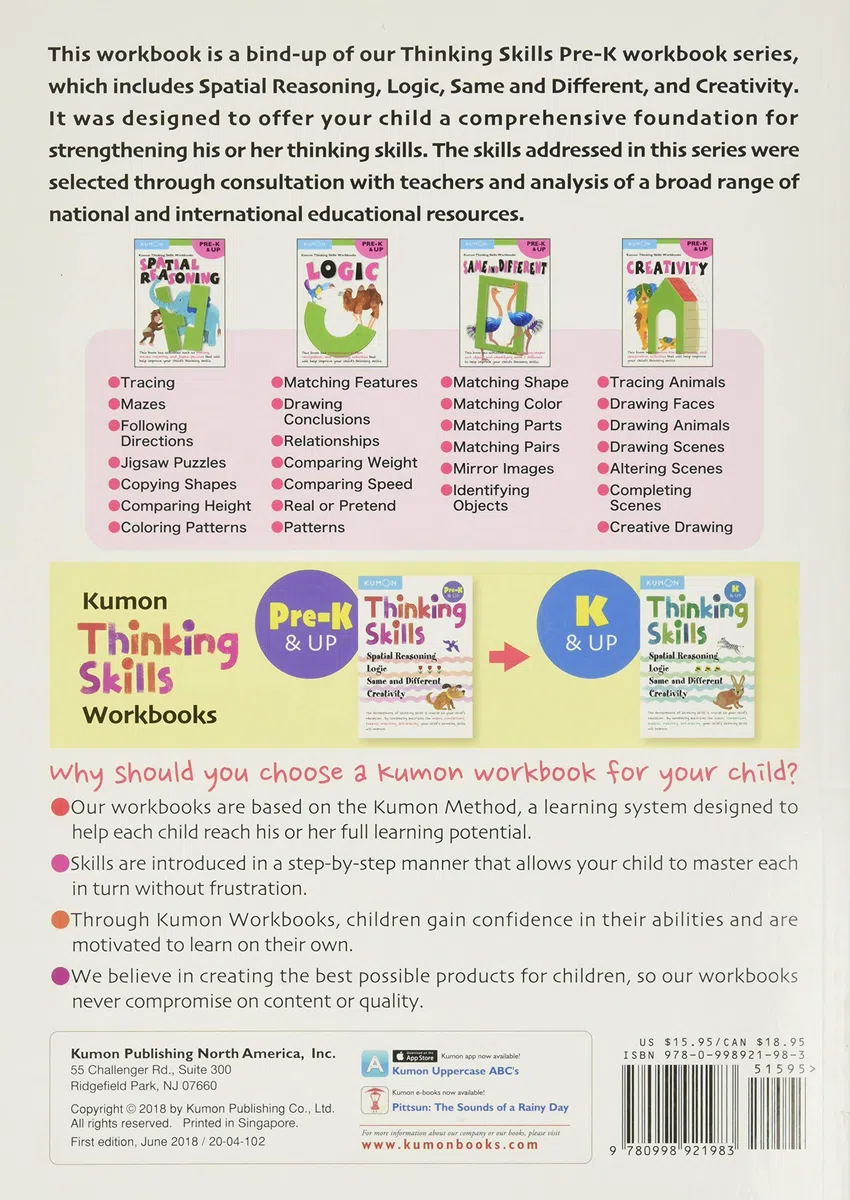Thinking Skills Pre-K & Up (Tswk): Spatial Reasoning, Logic, Same and Different, Creativity