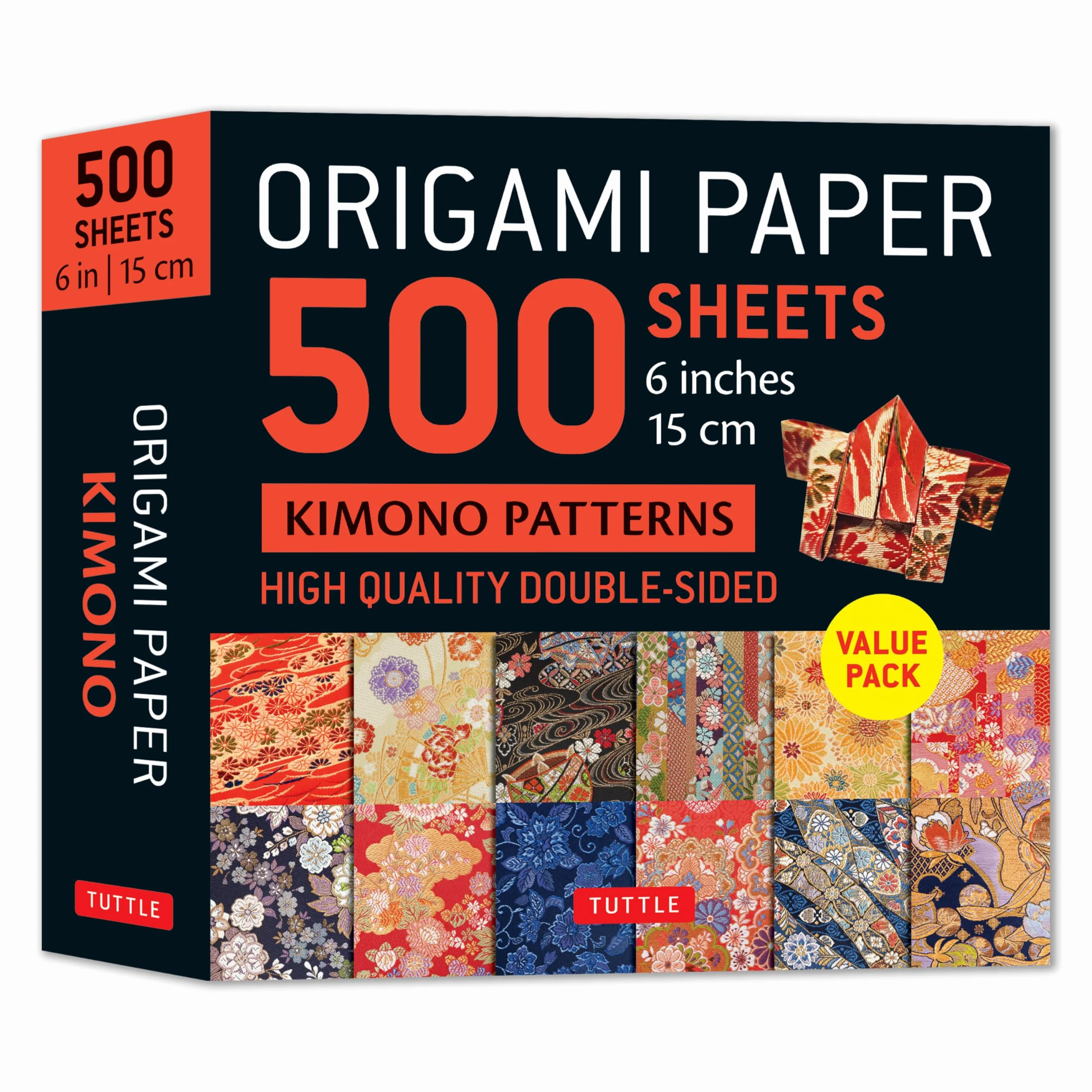 Origami Paper 500 sheets Kimono Flowers 6" (15 cm)