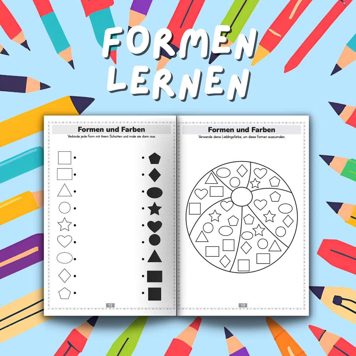XXL Vorschulheft ab 5 Jahren für Jungen und Mädchen: 8 in 1 Übungsbuch zum einfachen Zahlen und Buchstaben lernen | Ideal für Kindergarten, Vorschule und Schulanfänger