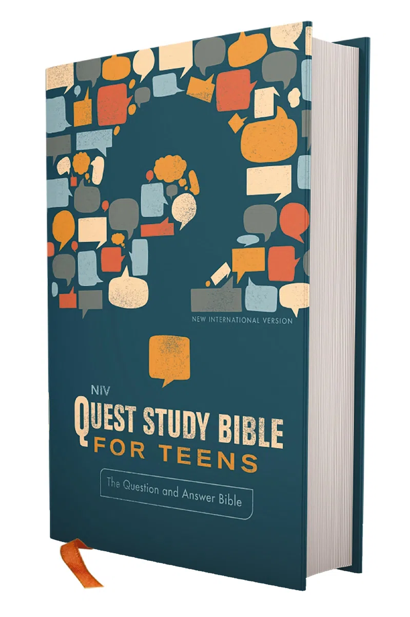 Holy Bible: New International Version, Quest Study Bible for Teens, The Question and Answer Bible, Comfort Print, Charts and Maps, Satin Ribbon Marker