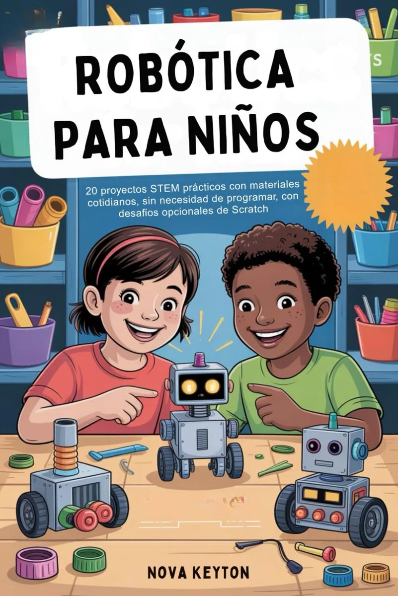 ROBÓTICA PARA NIÑOS: 20 proyectos STEM prácticos con materiales cotidianos, sin necesidad de programar, con desafíos opcionales de Scratch