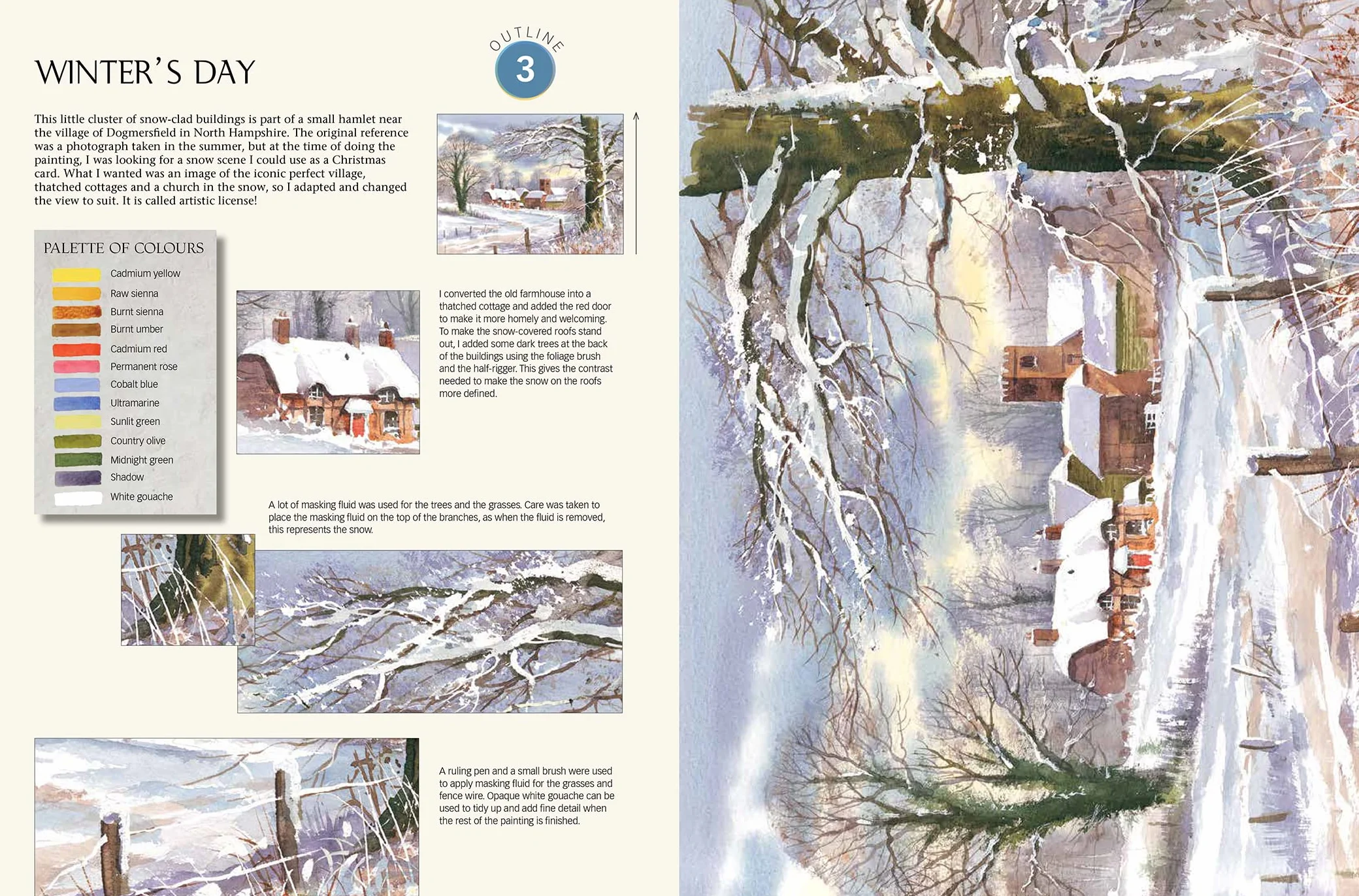 The Watercolour Sourcebook: 60 Inspiring Pictures to Transfer and Paint with Full-Size Outlines (What to Paint)