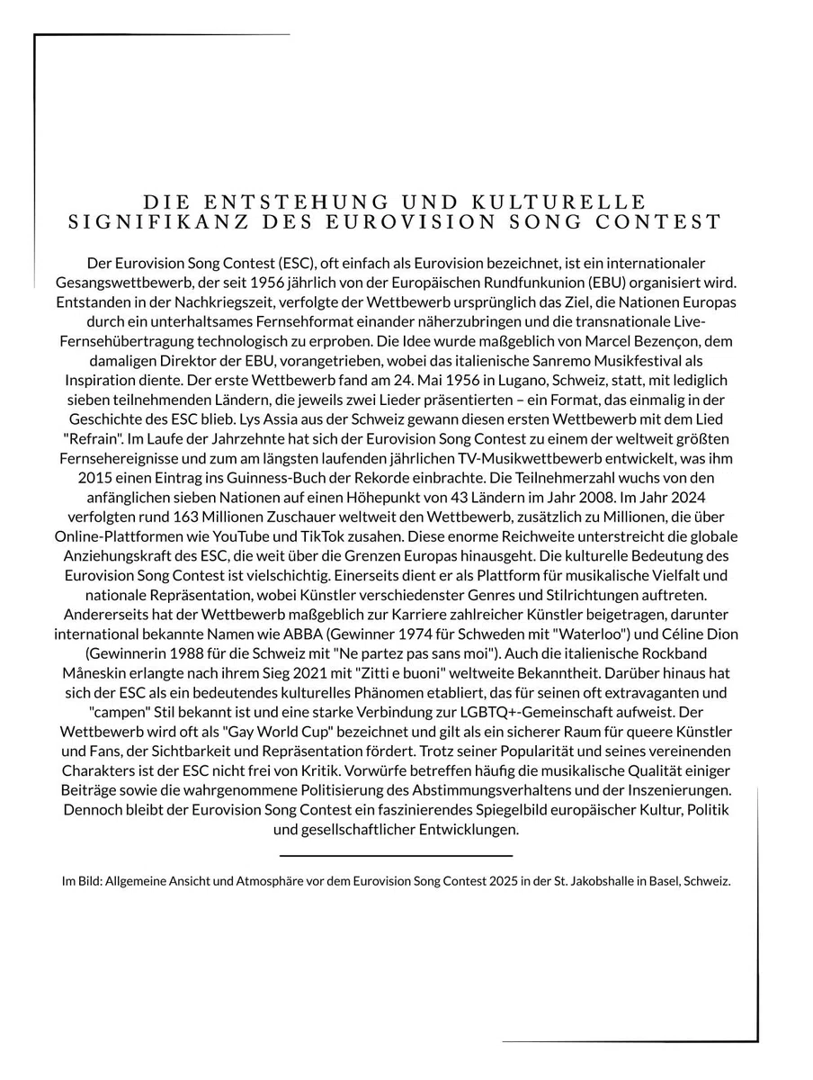 Tribut an den ESC: Das große Buch über den Eurovision Songcontest 2025. Komplett in Farbe