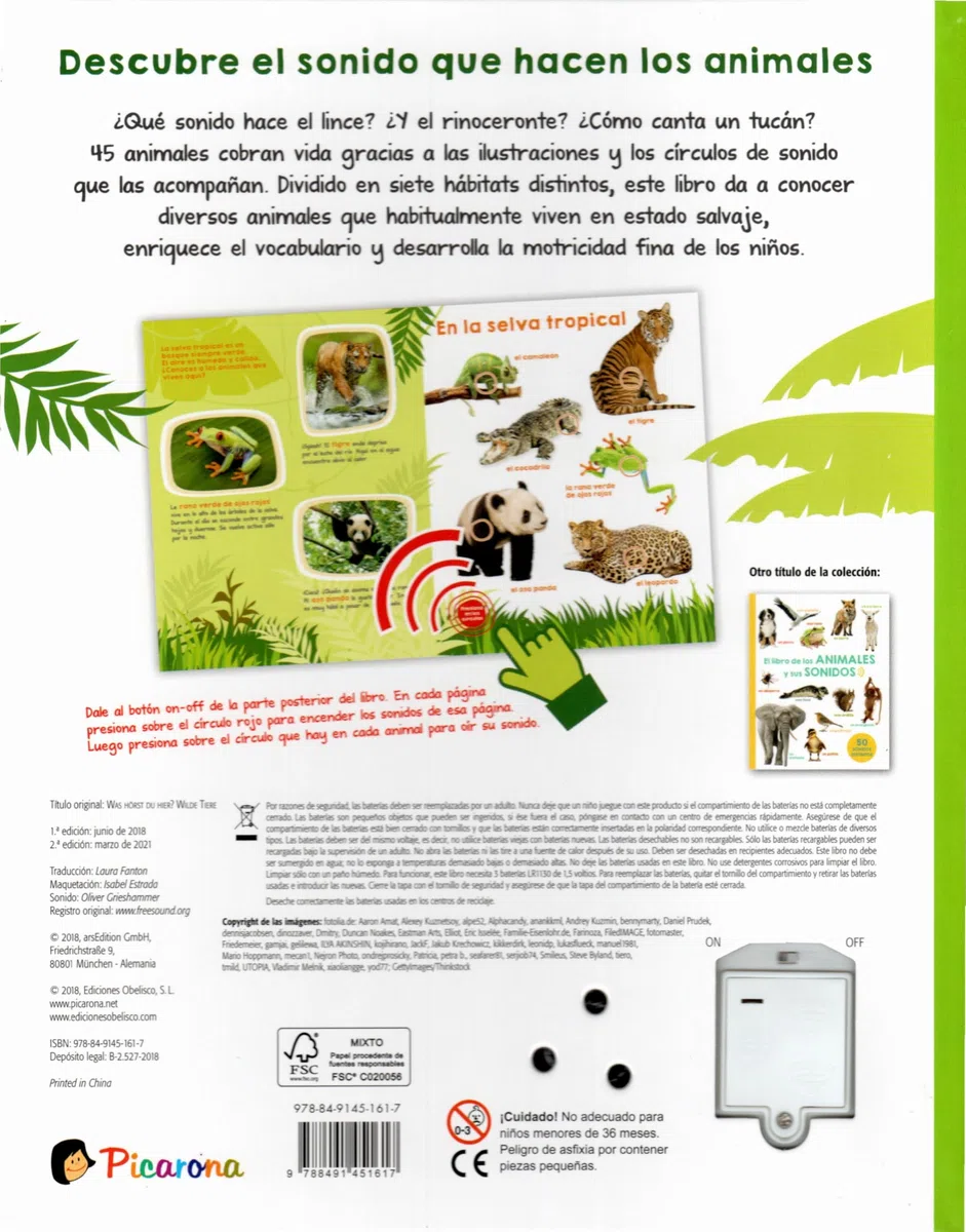 Libro de los animales salvajes y sus sonidos (PICARONA)