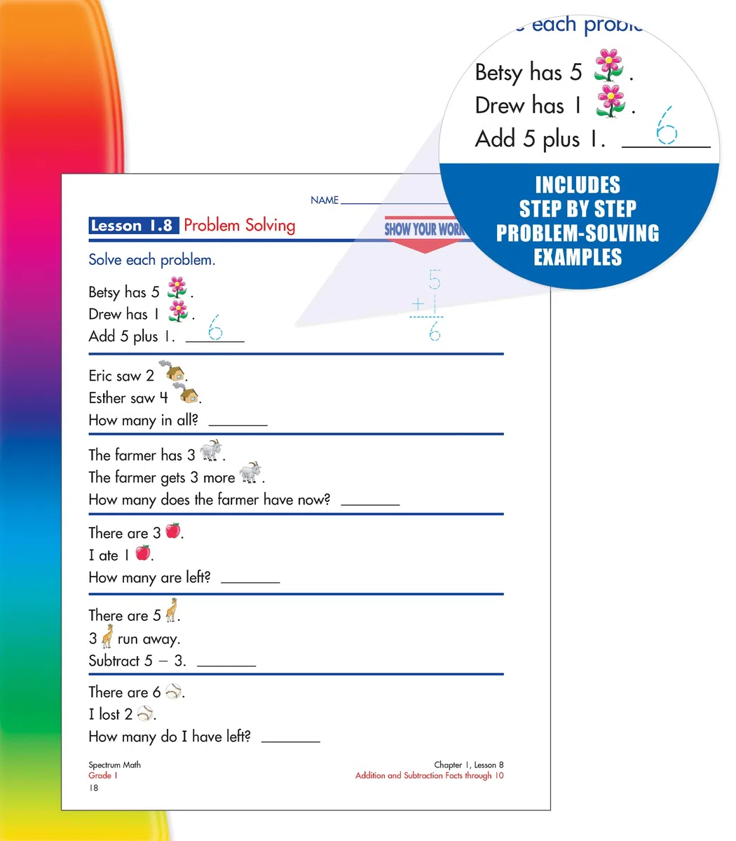 Spectrum Math Workbook, Grade 1