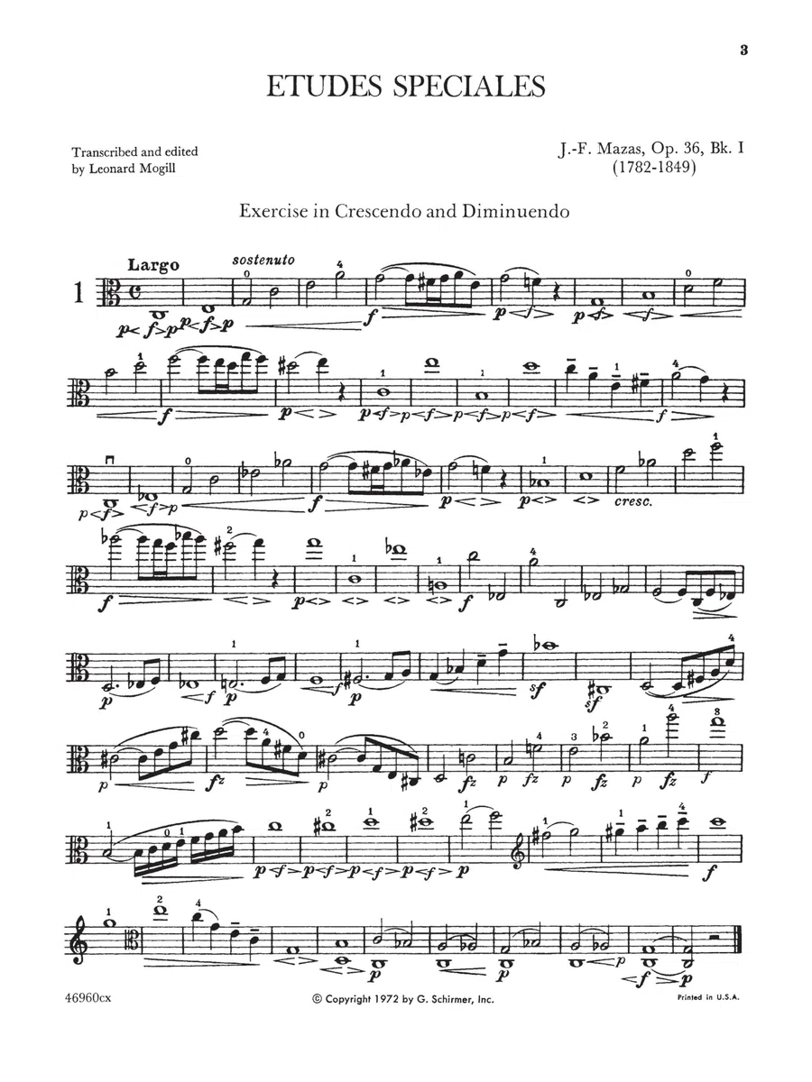 Etudes Speciales, Op. 36: Viola Method (1)