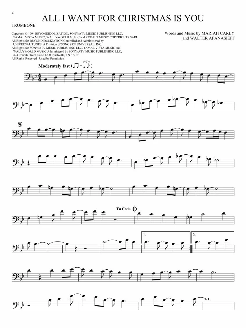 101 Christmas Songs: Trombone