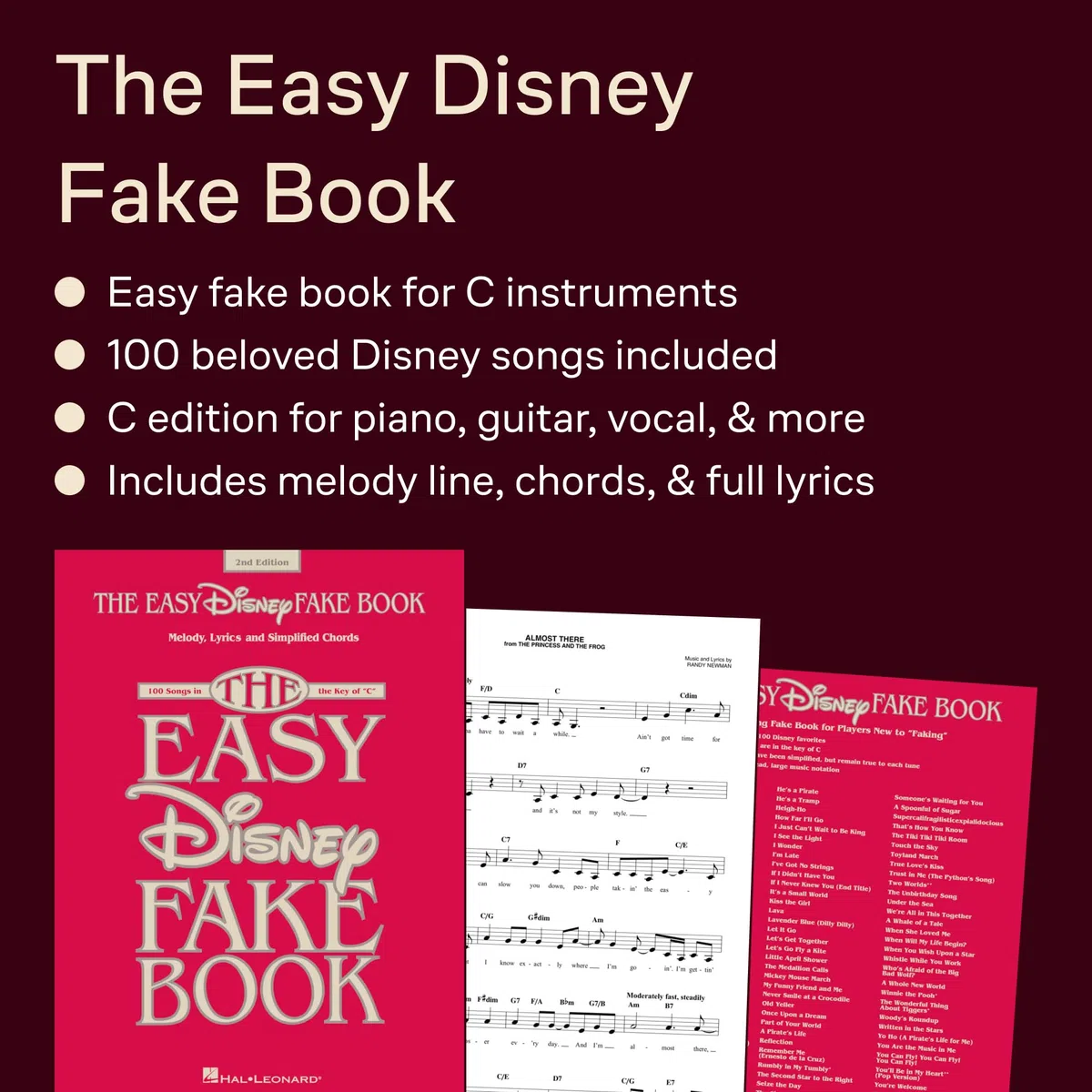 The Easy Disney Fake Book: 100 Songs in the Key of "C"