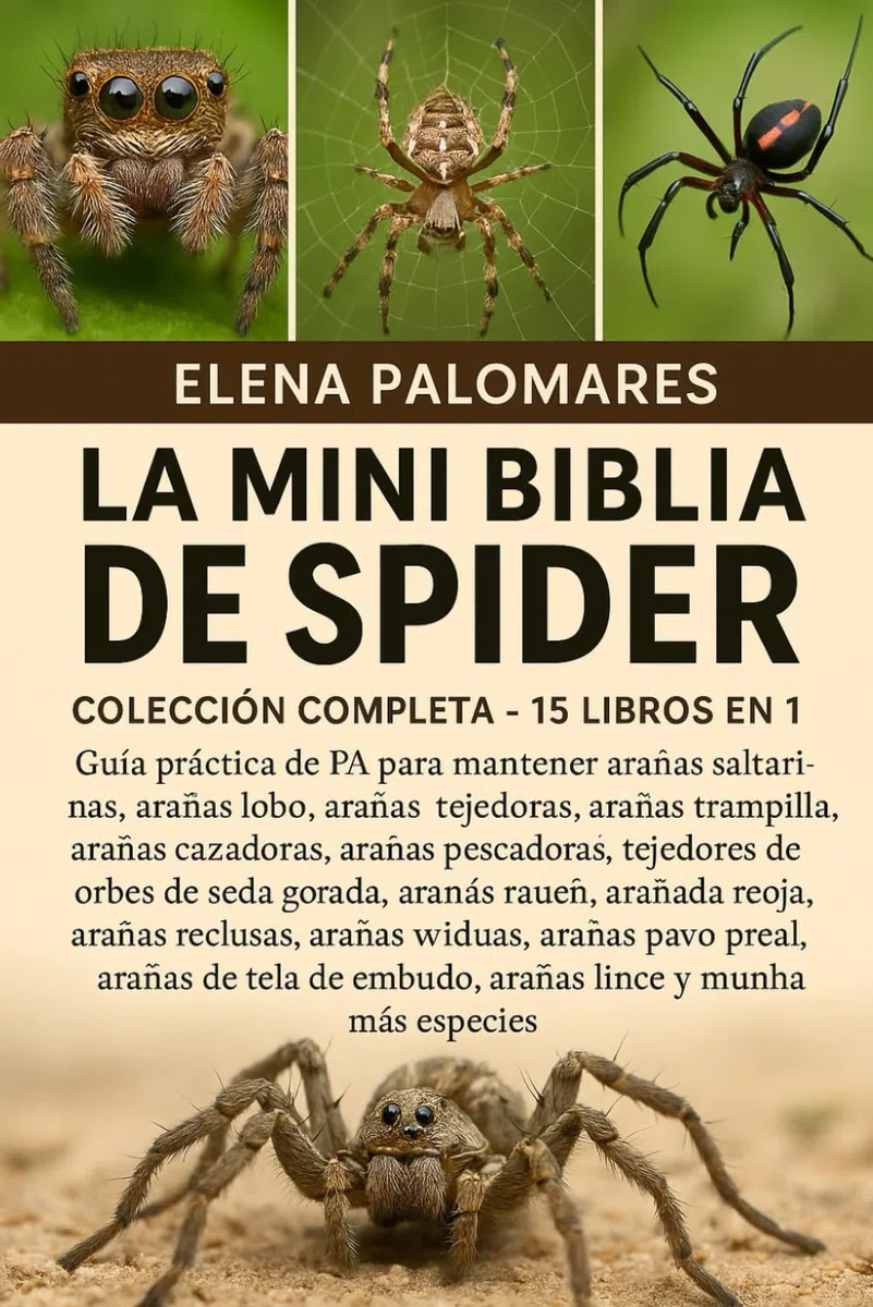 LA MINI BIBLIA DE SPIDER DEFINITIVA: COLECCIÓN COMPLETA - 15 LIBROS EN 1: Guía práctica de PA para mantener arañas saltarinas, arañas lobo, arañas ... arañas pescadoras, tejedores de orbes...
