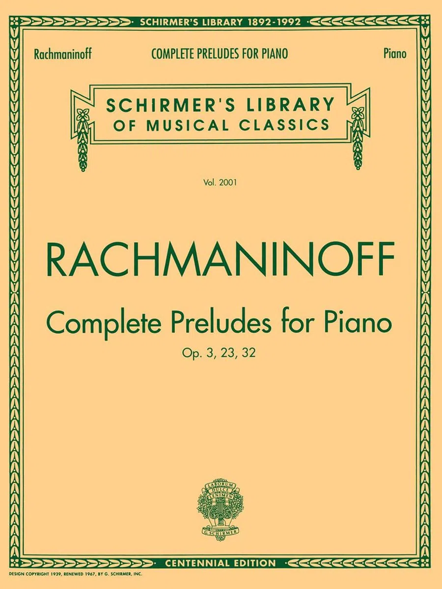 Sergei rachmaninov: complete preludes for piano piano: G. Schirmer’s Library of Musical Classics