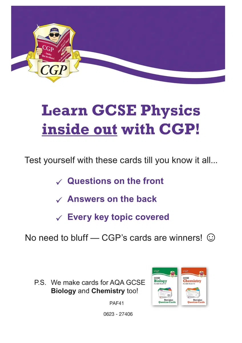 GCSE Physics AQA Revision Question Cards - Q&A cards for quick practice (CGP AQA GCSE Physics)