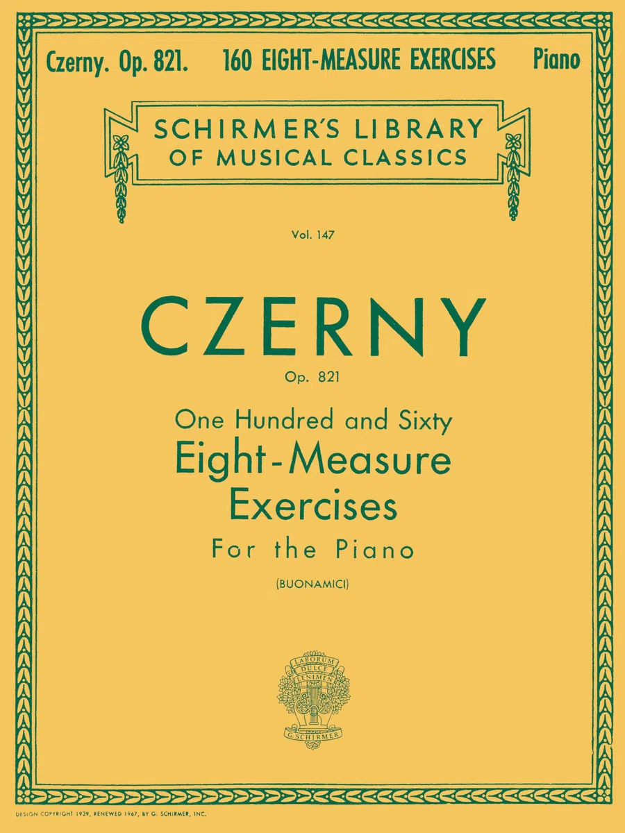 Carl czerny : 160 eight-measure exercises, op. 821 - piano - recueil: Schirmer Library of Classics Volume 147 Piano Technique