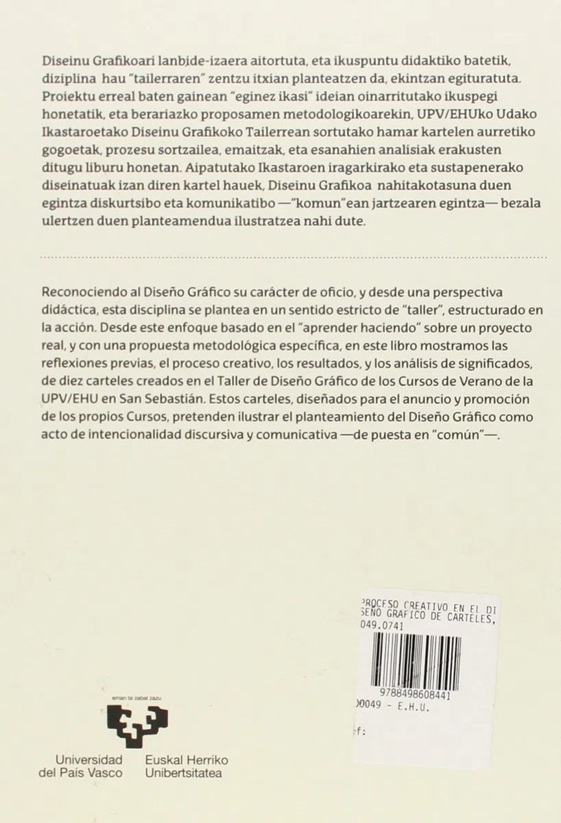 Prozesu Sortzailea Kartelen Diseinu Grafikoan? Un proceso creativo en El Diseño gráfico de carteles (Zabalduz)