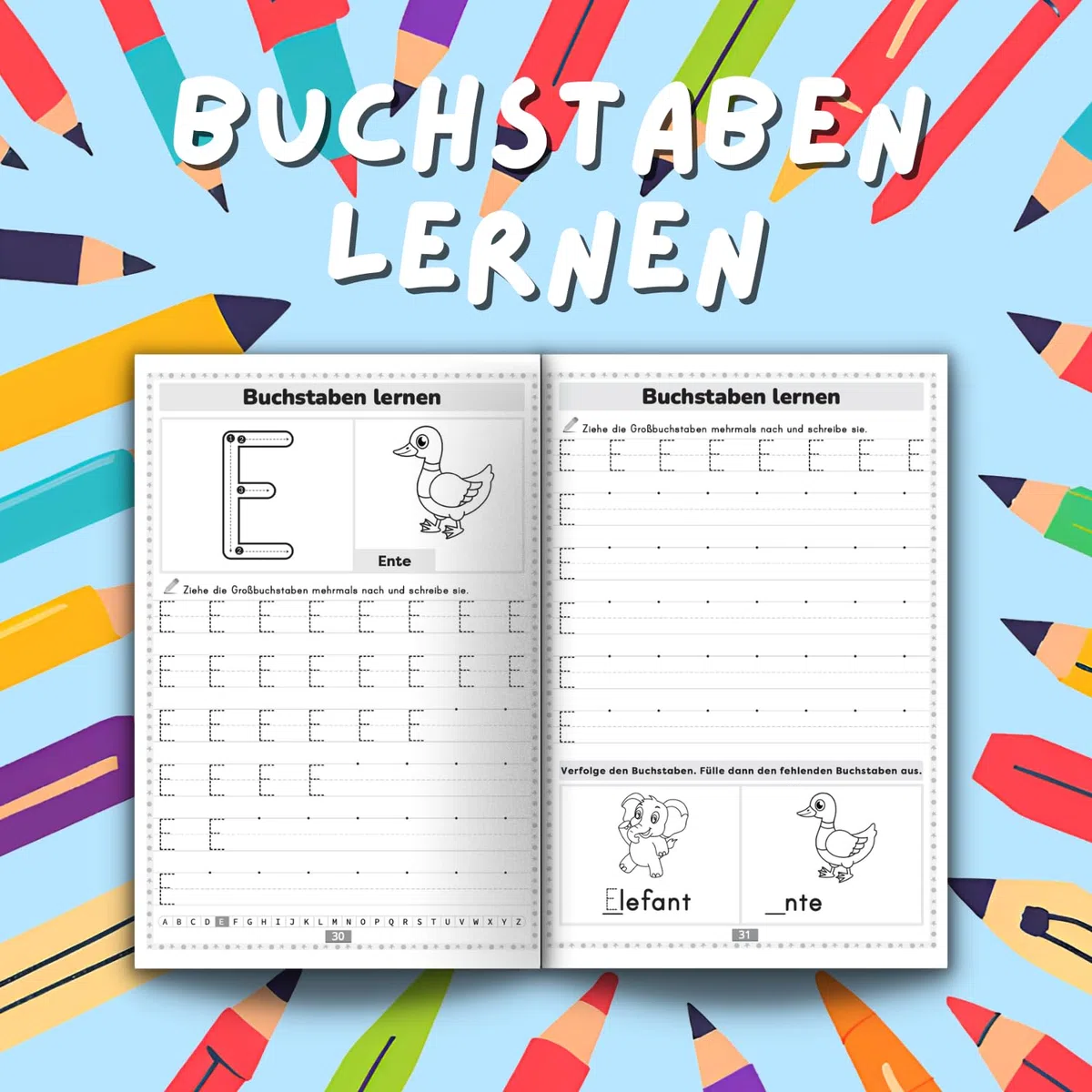 XXL Vorschulheft ab 5 Jahren für Jungen und Mädchen: 8 in 1 Übungsbuch zum einfachen Zahlen und Buchstaben lernen | Ideal für Kindergarten, Vorschule und Schulanfänger