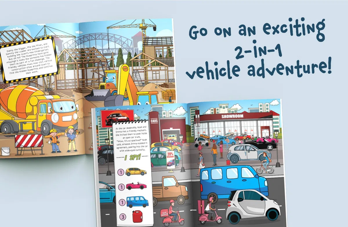I Spy Vehicles 2-in-1: Spot Awesome Vehicles & Construction Vehicles! A Big Search and Find Book for Toddlers (I Spy 2-in-1 Books for Toddlers)
