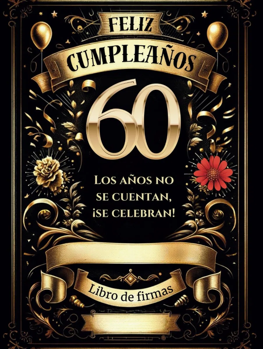 Libro de firmas 60 cumpleaños: Los años no se cuentan, ¡se celebran!” Libro personificado tapa dura para dedicatorias, felicitaciones y álbum de fotos. Regalo hombre o mujer