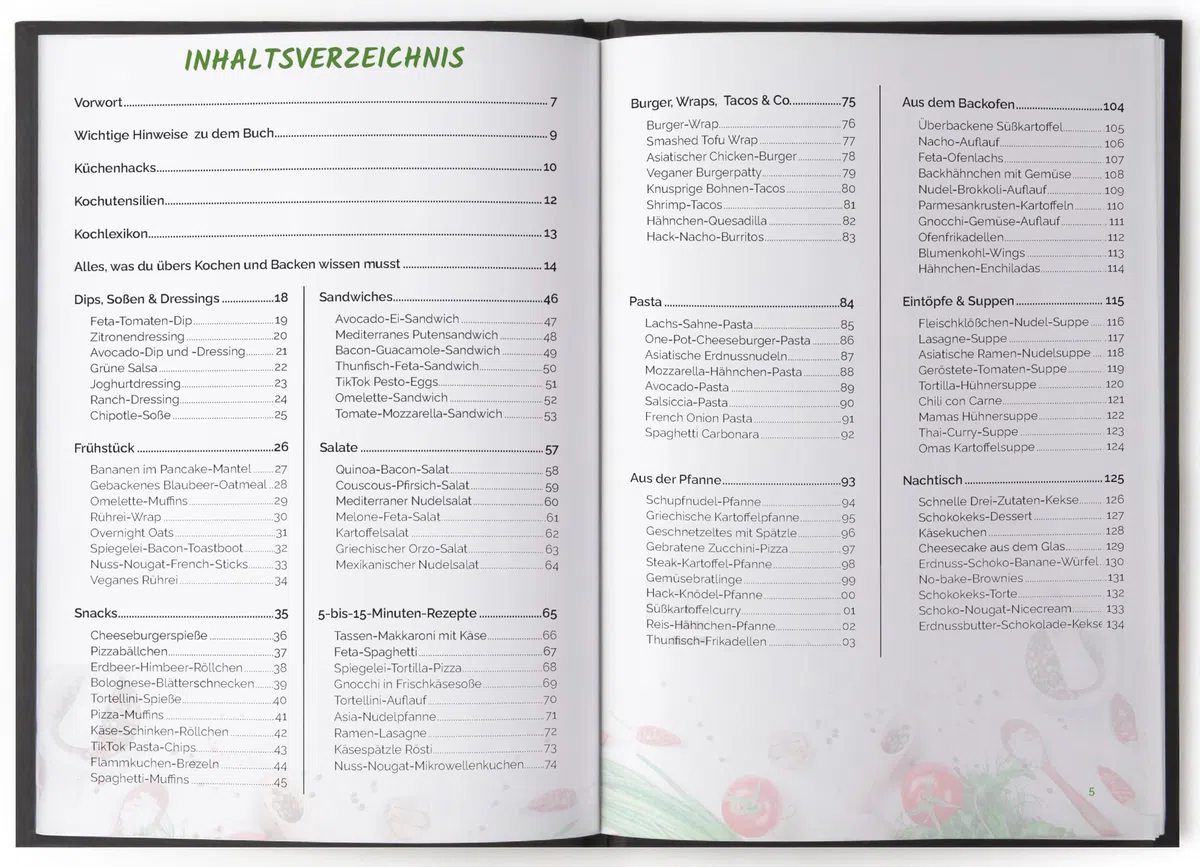 Kochbuch für Teenager – 5 Zutaten: alle Rezepte inkl. Farbfotos – Minimaler Aufwand, maximaler Geschmack